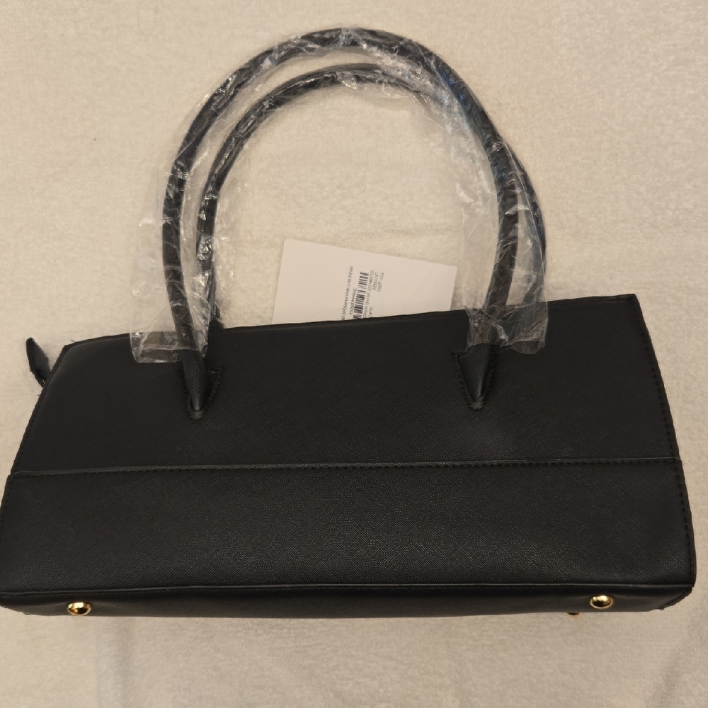 Trina Turk Black Top Handle Satchel | Structured Handbag | NWT - Picture 2 of 6